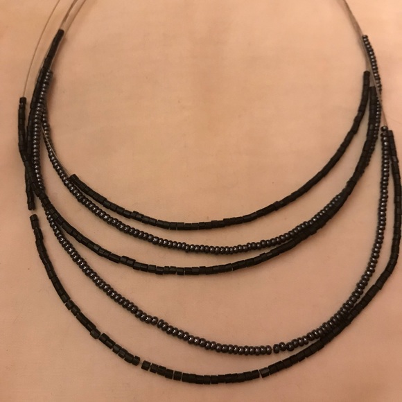 Black Beaded Necklace - Picture 3 of 5